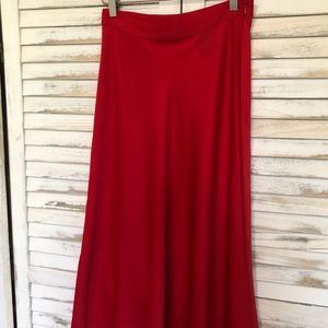 Red midi skirt in size 4